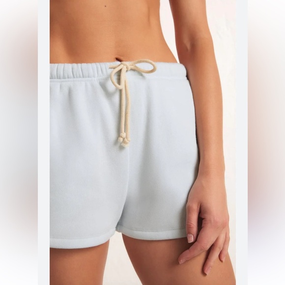 Z Supply Women’s Play On Fleece Shorts Size Small In Sky Blue - Picture 10 of 10
